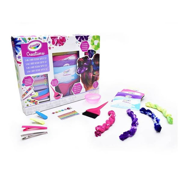 Crayola Super Kit Para El Cabello 3 en 1 Creacion  14pz