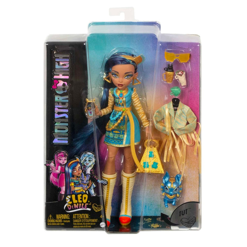 Monster High Mu?eca, Cleo De Nile con accesorios y perro de mascota