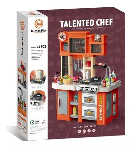 Talented Chef Kichen Play Cocina Naranja 79Pc