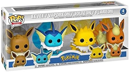 Funko POP Pokemon Eevee Vaporeon Jolteon Flareon 4 pack