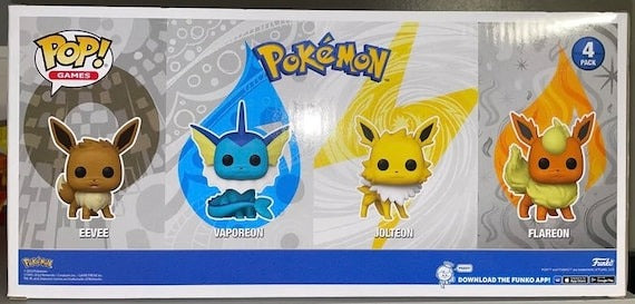 Funko POP Pokemon Eevee Vaporeon Jolteon Flareon 4 pack