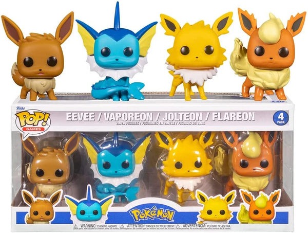 Funko POP Pokemon Eevee Vaporeon Jolteon Flareon 4 pack