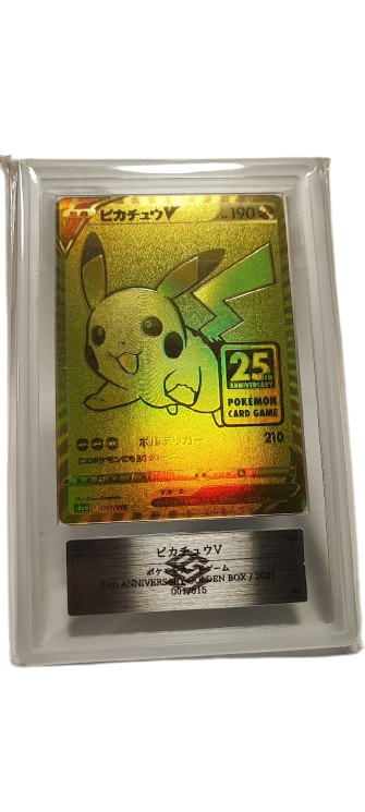 Tarjeta TCG Pokemon Dorado Pikachu Grado 9 Con Certificación