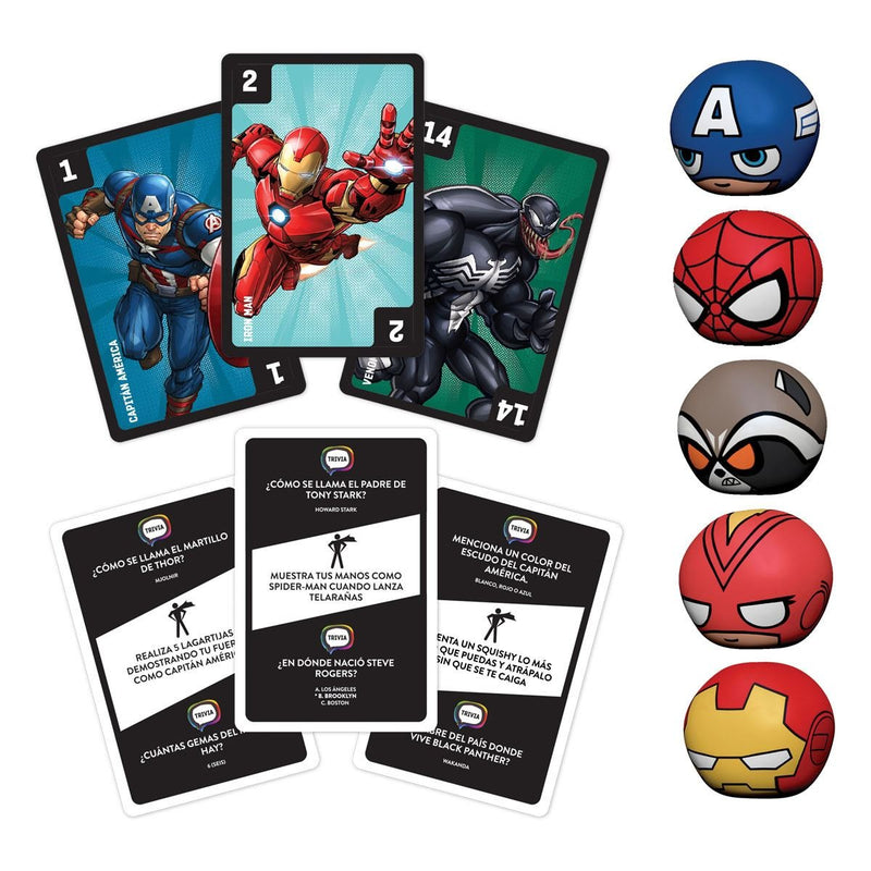 Marvel Studios Juego de Mesa TOPIA con 5 Squishies