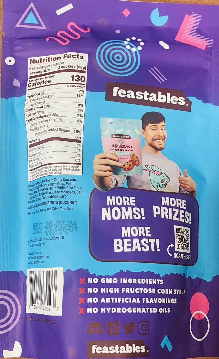 Mr Beast Galleta con Avena y Pasas Paquete 170 gr