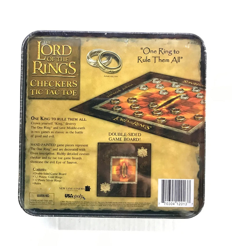 The Lord Of The Ring Checkers Tic Tac Toe
