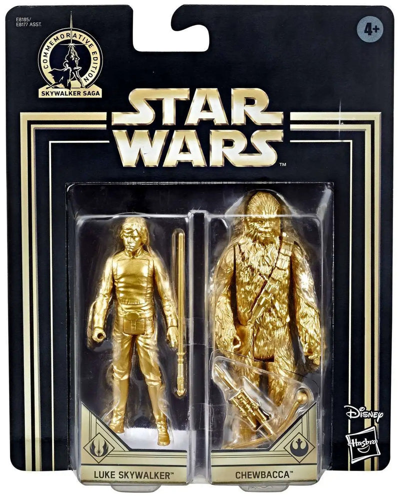 Star Wars Pack Dorado Conmemorative Edition Luke Skywalker Chebacca