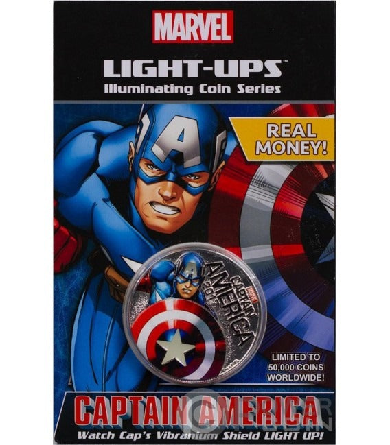 MARVEL CAPITAN AMERICA MONEDA CON LUZ